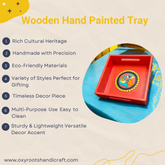 Wooden Hand Painted Serving Tray  - Bird Design